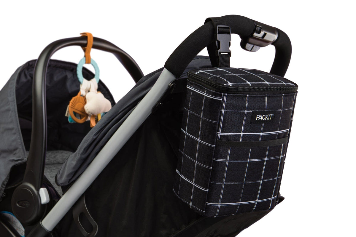 freezable-double-baby-bottle-bag-d8 freezable-double-baby-bottle-bag-black-grid-lifestyle-stroller.jpg
