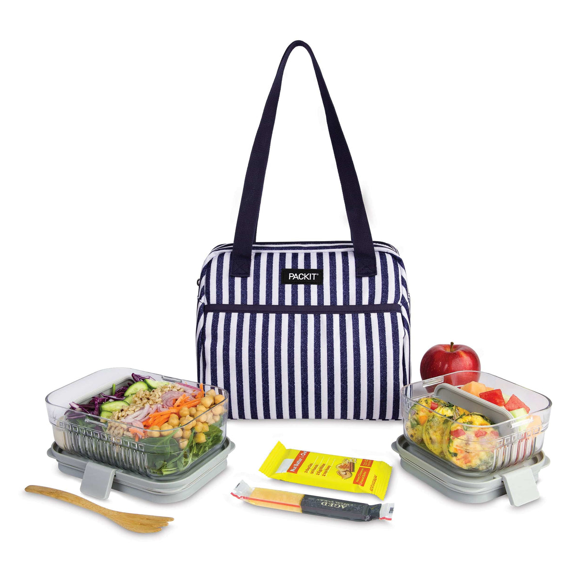 freezable-hampton-lunch-bag-x3 freezable-hampton-lunch-bag-seaside-stripe-front-food-combo.jpg