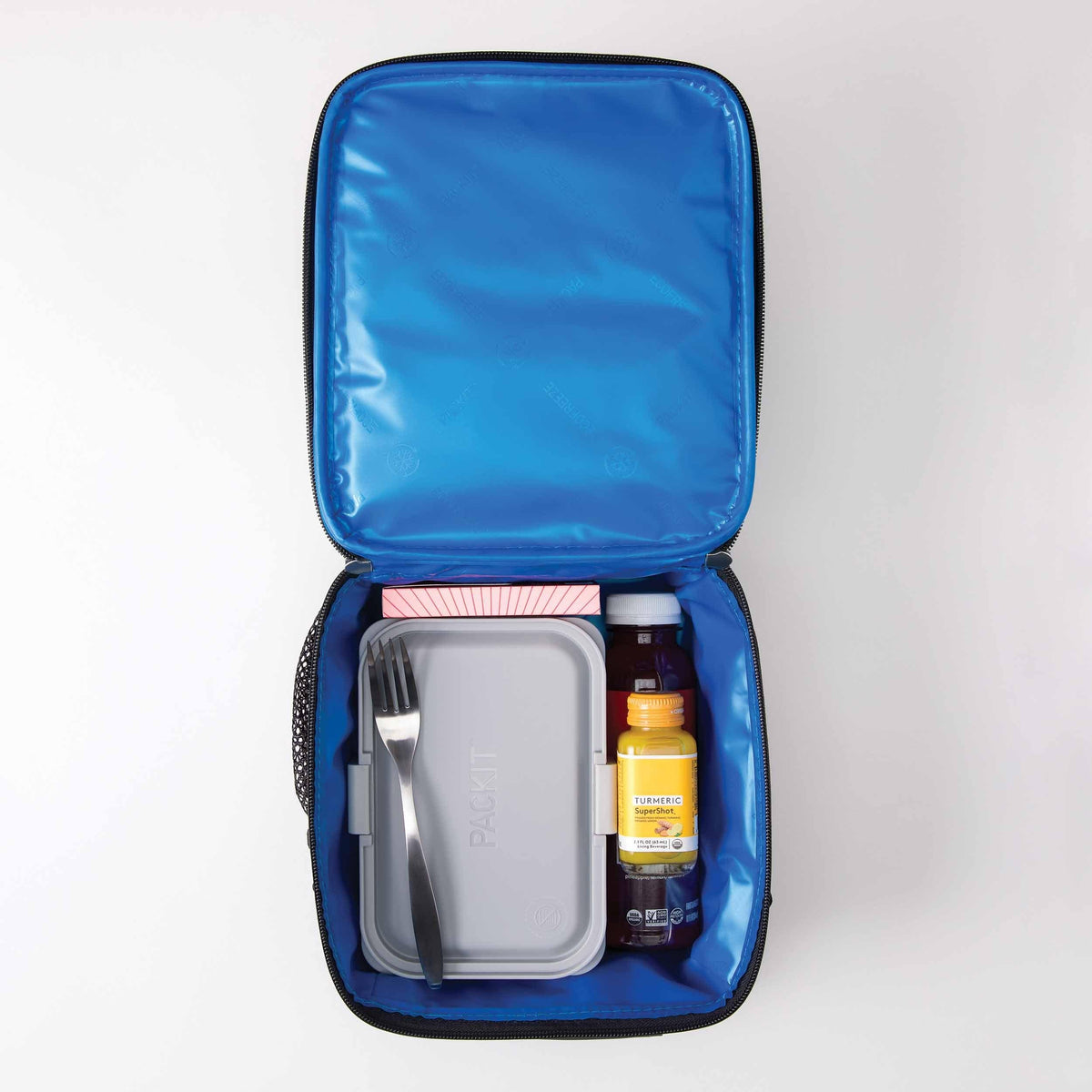 freezable-upright-lunch-box-k1 freezable-upright-lunch-box-black-gray-top-view-with-food.jpg